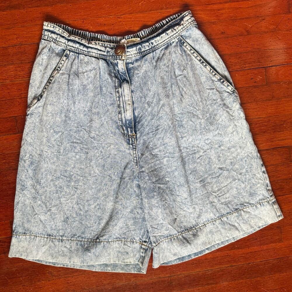 Vintage 80's Monique Fashions High Waist Acid Wash Mom Jean Shorts Medium Large